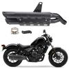 For CMX 300 CMX 500 Rebel 2017-2025 Black Motorcycle Exhaust Slip-on Muffler Pipe Tube with Heat Shield Cover Kit