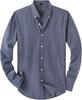 Herren Uni Oxford Langarm Button-Down-Hemd mit Brusttasche, EU-Größe Lässiges Business-Hemd für Amazon Cross-Border