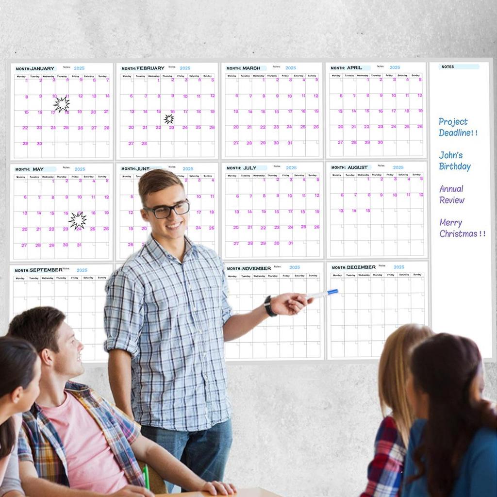 Cross-Border Erasable Yearly Calendar Planner - Undated English Work & Meeting Record