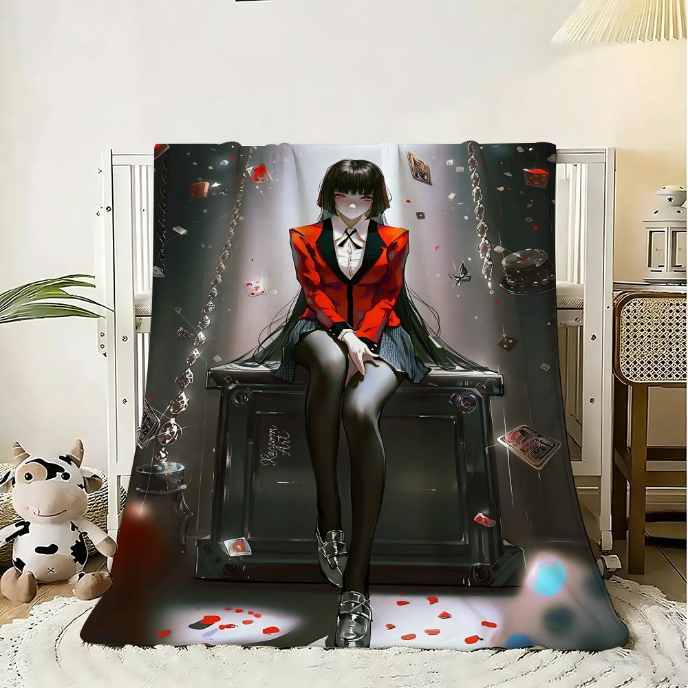 Comics Kakegurui Throw 240g Flannel Blanket Lightweight Soft Skin-friendly Summer Thin Throw Blanket