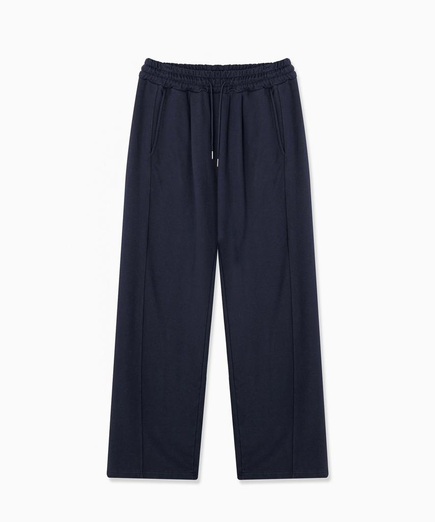 PSSHOPPER Curved Washed Wide Sweatpants [Navy]