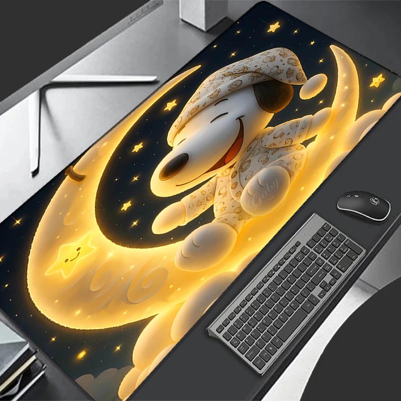 Happy Puppy Theme Premium Non-slip Mouse Pad with Stitched Edges,Durable Rubber Material,for Desktop & Gaming Great Gifts