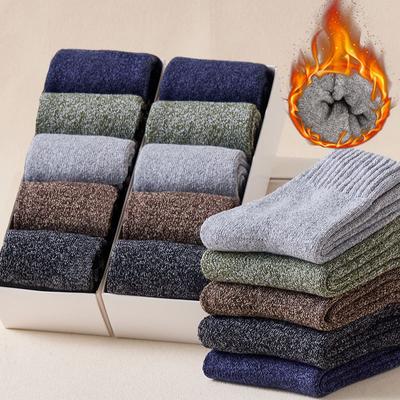 1 par de meias esportivas casuais quentes e grossas de inverno para homens, meias de caxemira, mantêm o calor, sapatos esportivos macios e confortáveis
