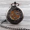 Large Mechanical Pocket Watch Fashion Classic Retro Black Hollow Roman Men'S And Women'S Pendant Watch