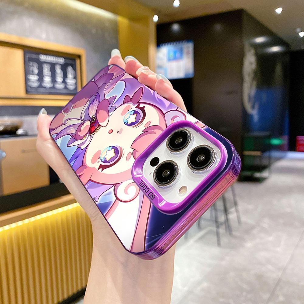 HSR Mem Purple Translucent Mobile Phone Case for iPhone 17 16 15 14 13 12 11 X XR XS Air Pro Max Plus Colorful Cover
