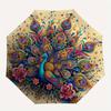 1pc Nature's Beauty Peacock Automatic Opening and Closing Umbrella - Small Umbrella Suitable for Various Occasions N066