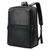 BOPAI Men's Top Grain Leather Business Laptop Backpack