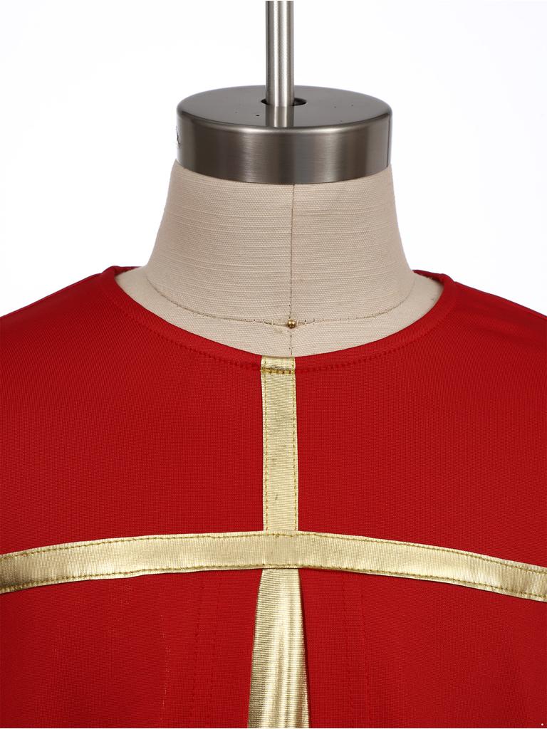 Boys Liturgical Dance Costume Long Sleeve Metallic Color Block Patchwork Top Dancewear