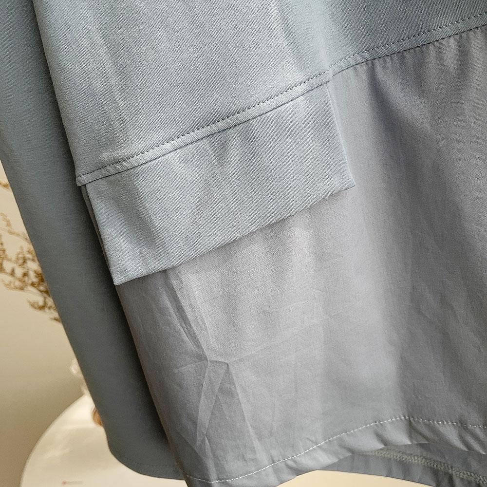 DIMANAF 2022 Autumn Hoodies Sweatshirts Pullovers Patchwork Tops Women Oversize Loose Casual Blue Purple Solid Cotton