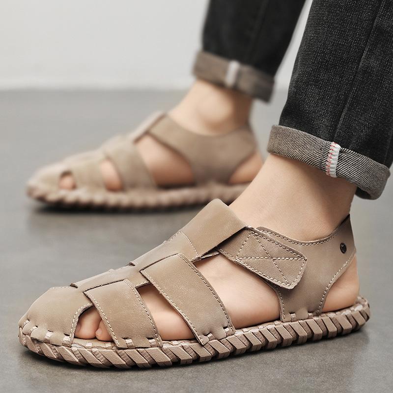 Fashion Men's Big Size 46 Sandals Summer Shoes Open-Toed Slippers Soft Roman Comfortable Footwear Outdoor Beach Walking Footwear