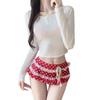 1011 new hot spring swimsuit women's long-sleeved smock split-body thin meat cover set