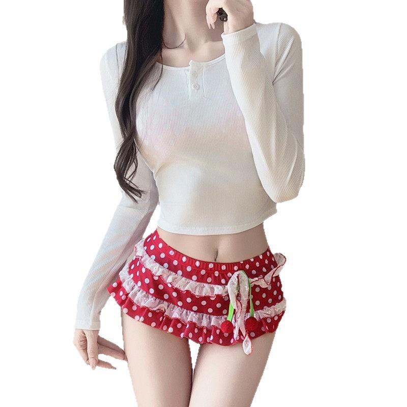 1011 new hot spring swimsuit women's long-sleeved smock split-body thin meat cover set