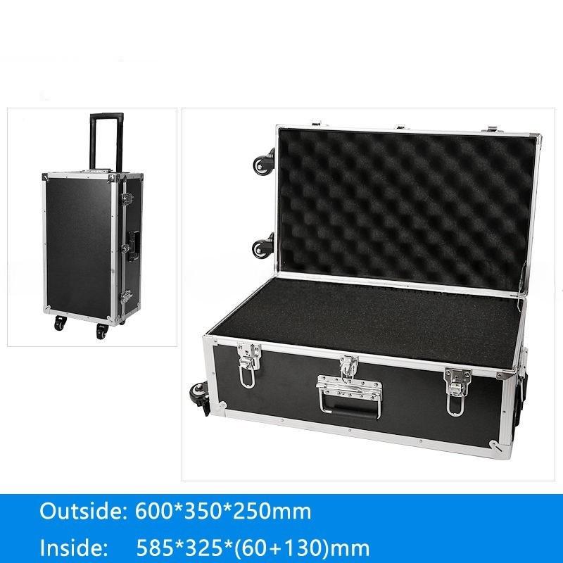 Aluminum Trolley Toolbox Shockproof Hardware Equipment Suitcase Instrument Protection Lockable Luggage Compartment