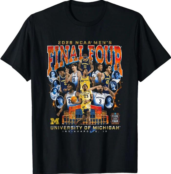 Michigan Men s Basketball Final Four March Madness Team Nil T-Shirt L