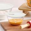 Reborn. J Heat-Resistant Glass Measuring Mixing Bowl with Silicone Lid Set 1.6L / Microwave Oven Glass Steam Hole