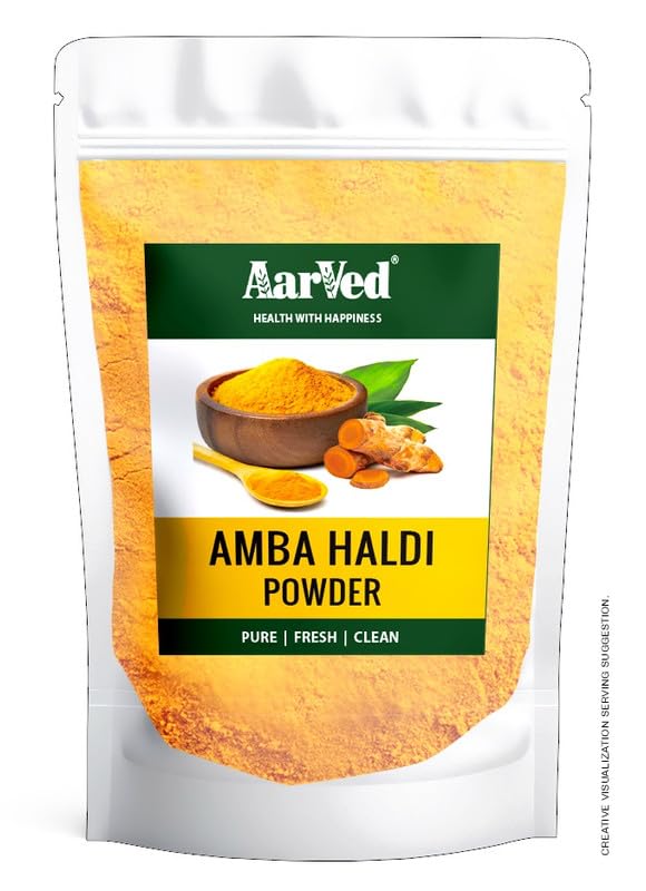 

Pure & Natural Edible Amba Haldi Powder (200g x Pack of 1) Mango Ginger (Kasturi Haldi)Wild Turmeric (Curcuma Aromatica) for Herbal Drink | No Ad