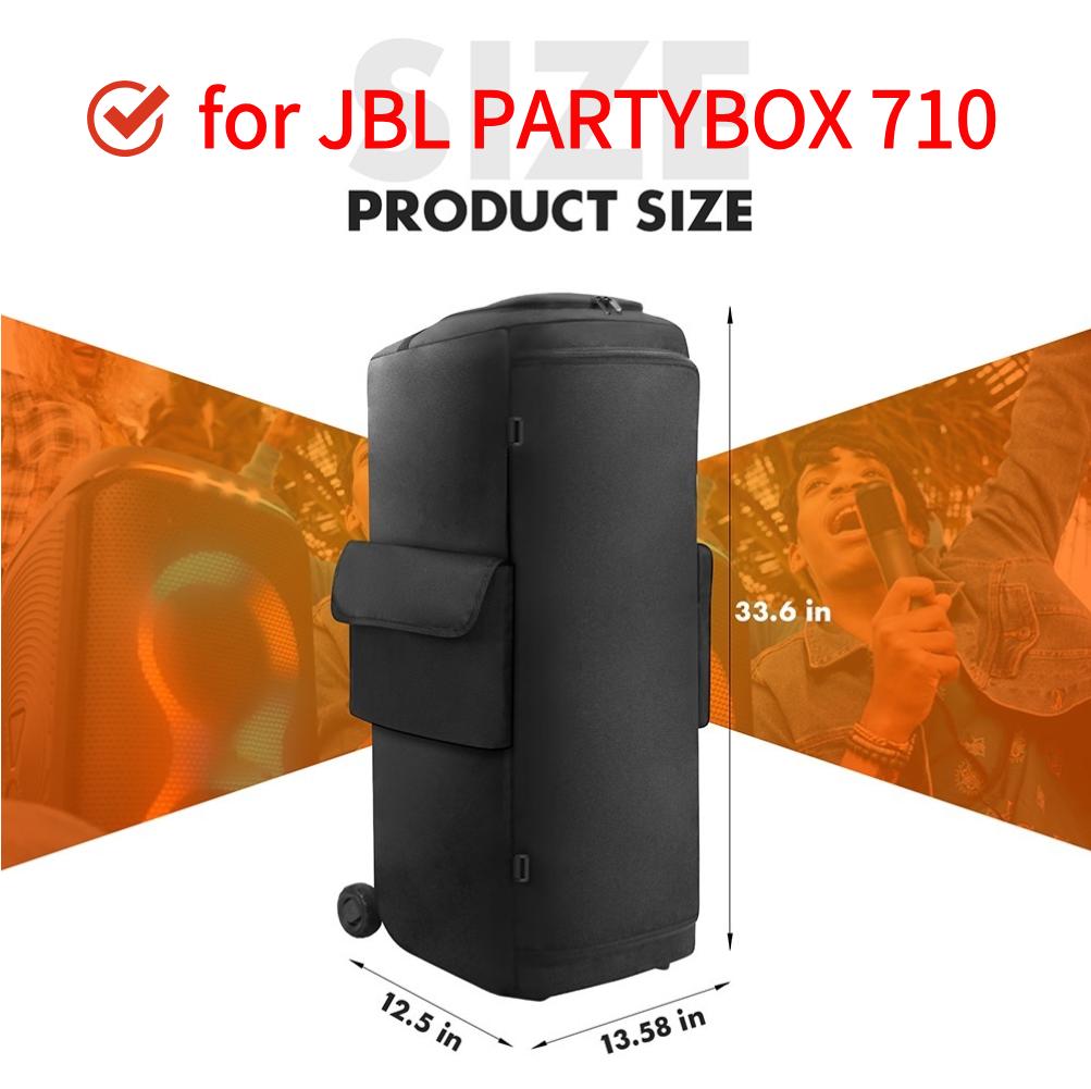 Speaker Protective Case for JBL PARTYBOX 310/320/520/710 Speaker Storage Bag with Zipper and Mic Pocket Double-Sided Storage Bag