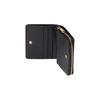 Gucci Logo Black Textured Leather Zip Around Wallet For Women Daily Use