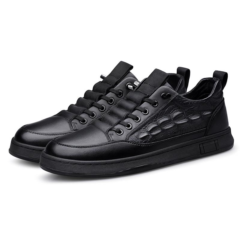 Fashion Genuine Leather Men's Board Shoes Comfortable Classic High-quality Styles Daily Business Party Office Black Adult Shoes H