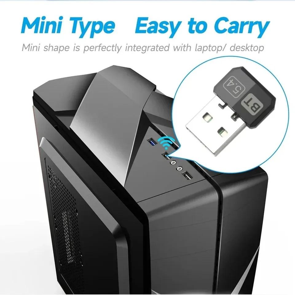 USB Bluetooth 5.4 Dongle Adapter for PC Speaker Wireless Mouse Keyboard Music Audio Receiver Transmitter Bluetooth Adaptador