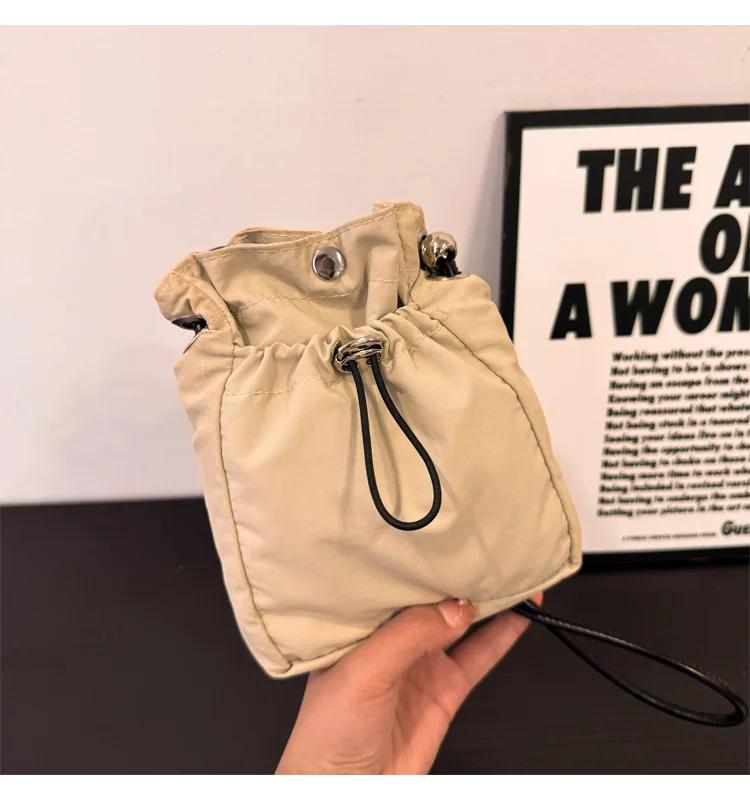 

New Shoulder Bag Crossbody Bag Soft Mini Phone Wallet Multifunctional Square Purse for Changes and Earphones Headphones бежевый