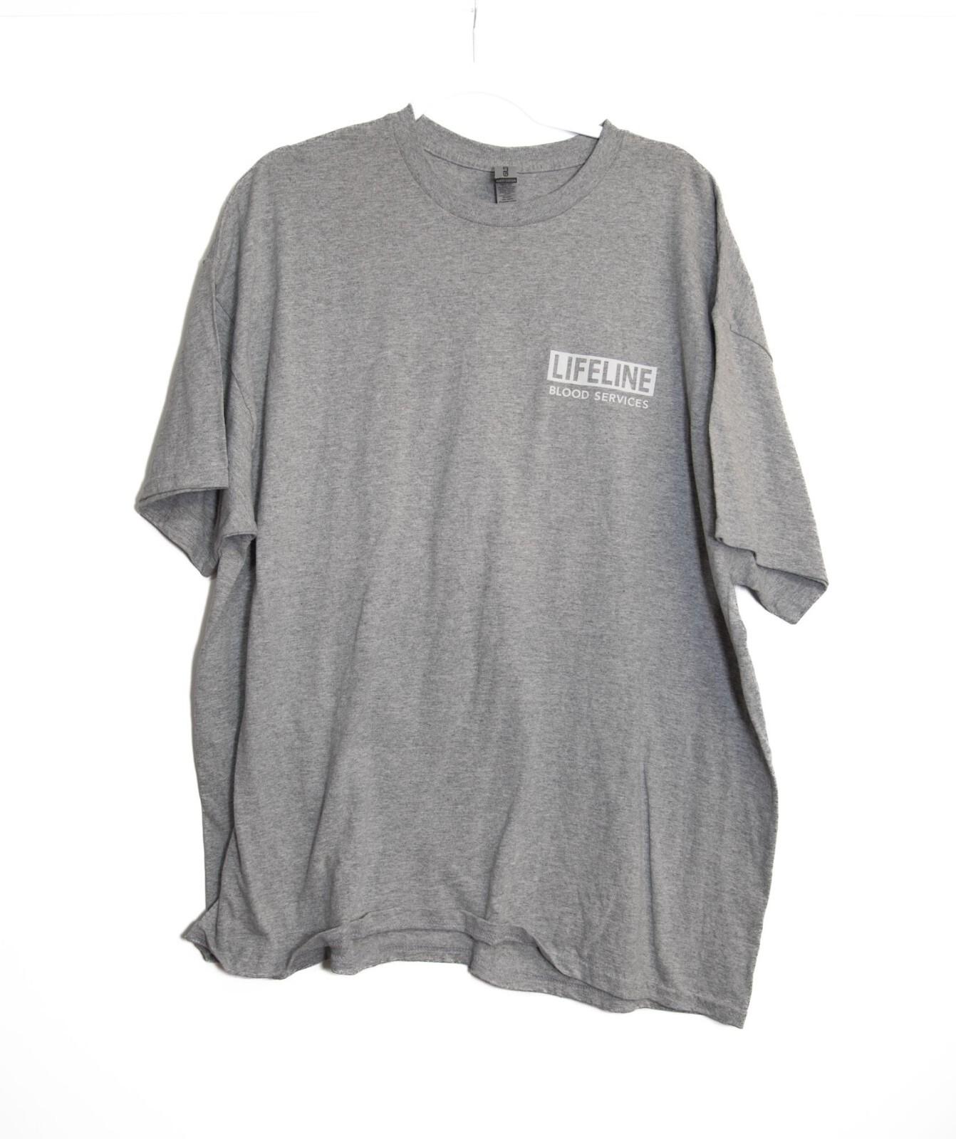 Lifeline Blood Services Gray T-Shirt Heavy Cotton Unisex Graphic Tee Donor Shirt XXL