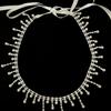 Bridal Fashion Elegance Pearl Pendant Diamond Belt Waist Chain