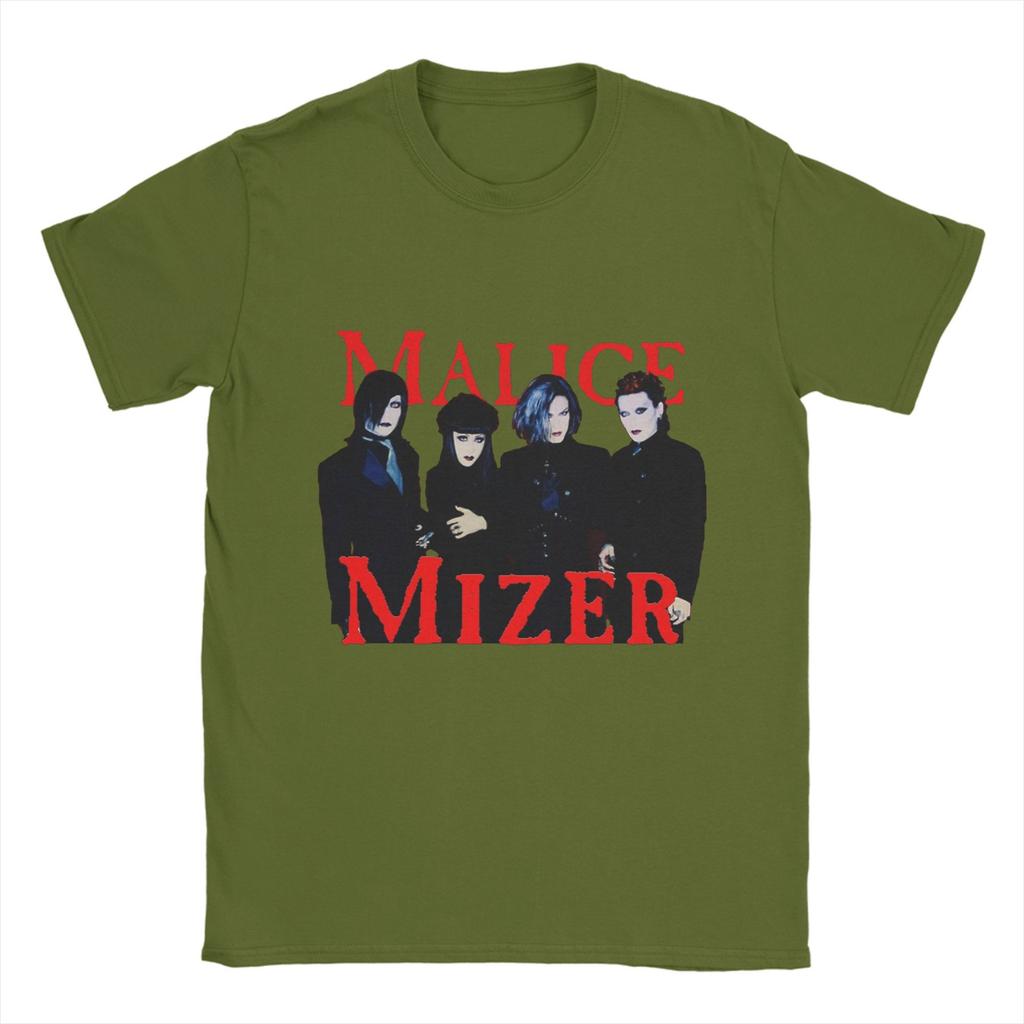 MALICE MIZER Baumwoll-T-Shirt für Herren Beach Voyage Tour Band Streetwear T-Shirts O-Ausschnitt Harajuku Tees Übergroße Muster Tops