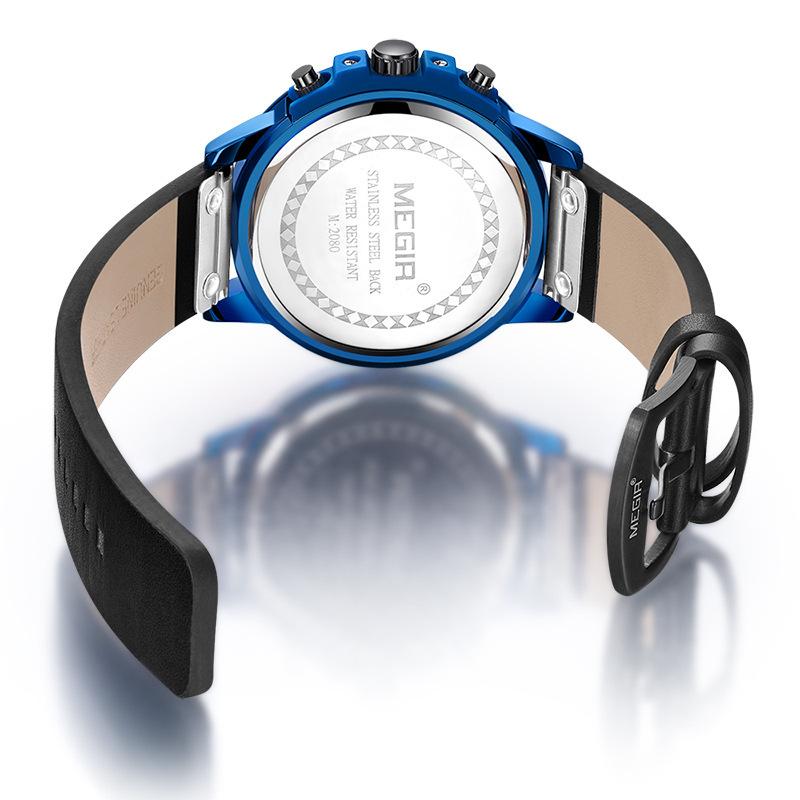 [Fashion Sports True Three-Eye Multifunctional Quartz Men'S Watch] Model: 2080G. Condensed Racing Instrument