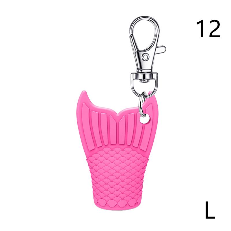 Fishtail Style Silicone Keychain Cap Lip Gloss Accessories Portable Durable Holder Keychain Compatible For Lipstick Storage Cap