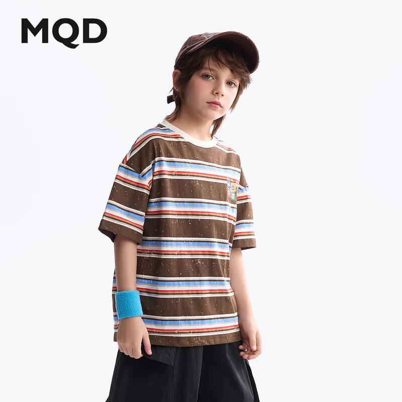 MQD Boys  100% Cotton Striped Short Sleeve T-Shirt 110cm