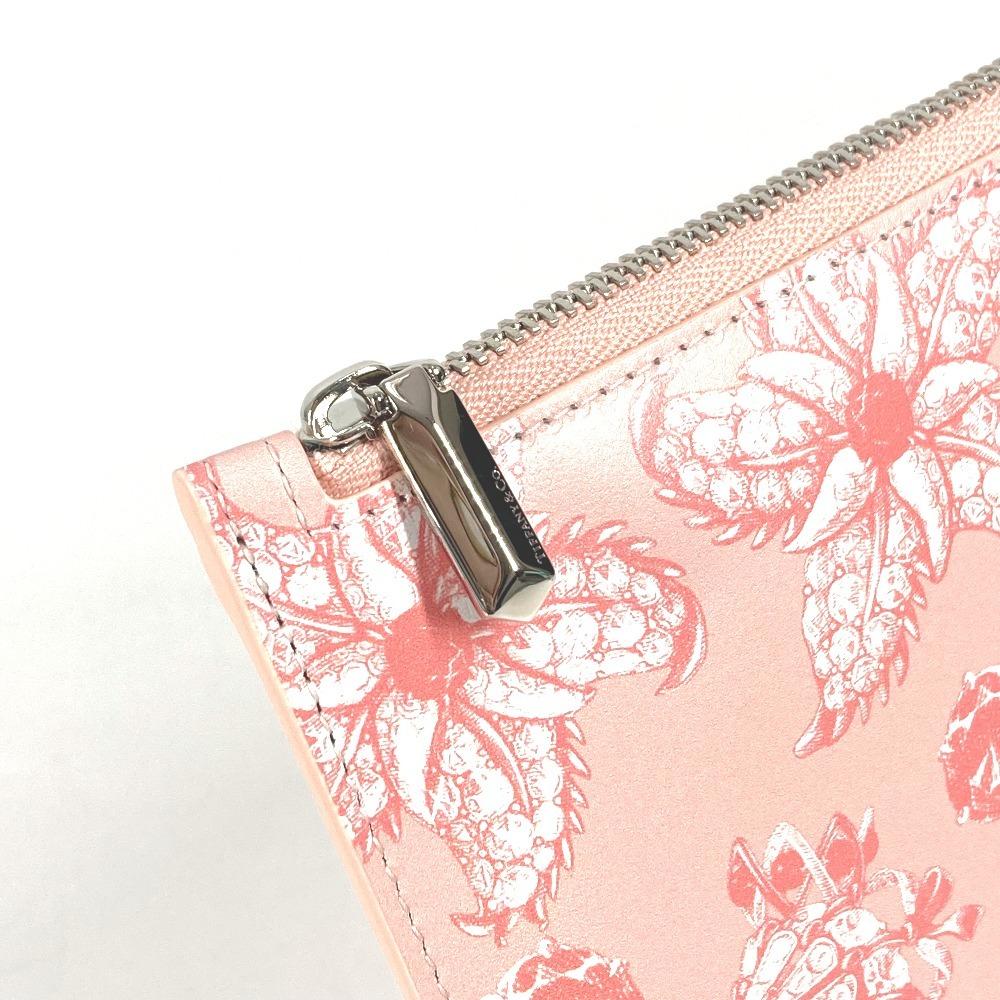 TIFFANY&Co. Logo Bag Pouch Clutch Bag Leather pink/TIFFANY & Co. Blue