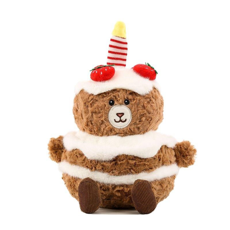 Bear Cake Plush Toy Stuffed Doll Throw Pillow Cartoon Decorative Kids Gifts