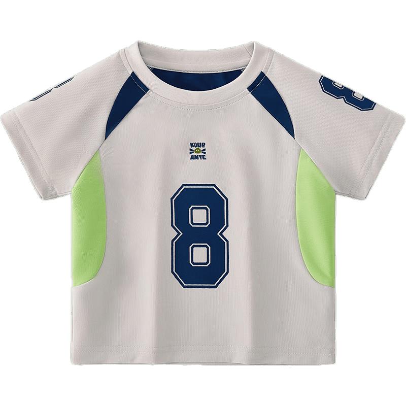 Boys Summer Quick-Dry Sports T-shirt 100 светло-серый