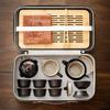 Qiouqiao Black Pottery Portable Travel Kung Fu Tea Set