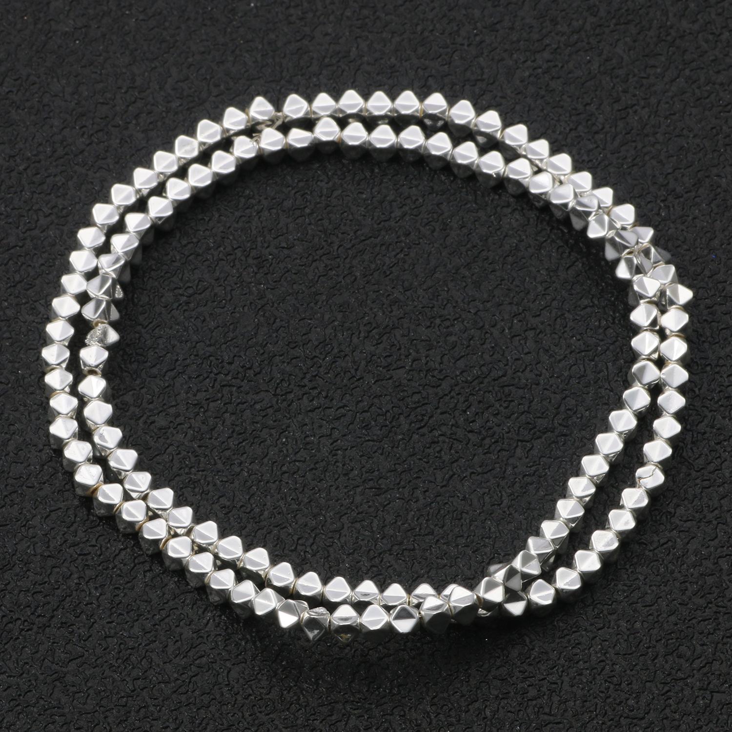 

45 стилей, натуральный камень, серебряный цвет, гематитовые бусины, квадратные круглые бусины в форме сердца для изготовления ювелирных изделий, браслет, ожерелье, 15 дюймов 4mm star fruit серебряный