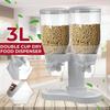 3L PP Double Control Food Storage Airtight Containers Cereal Dry Food Sealed Can Grain Storage Tank for Oats Nuts Storage Kitchen