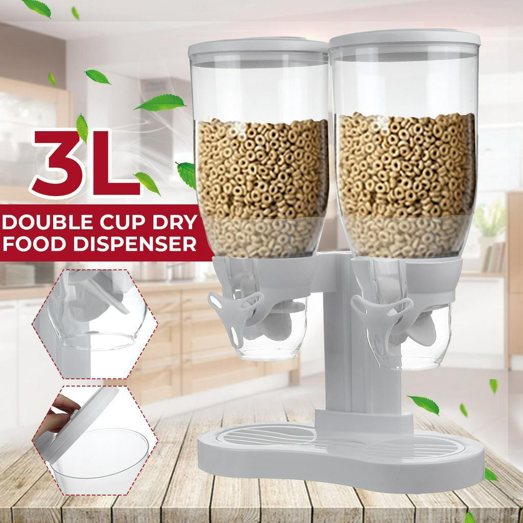 

3 л ПП Двойной контроль Контейнеры для хранения продуктов Герметичные Контейнеры для хлопьев Сухих продуктов Герметичная банка Резервуар для хранения зерна для хранения овса, орехов Кухня