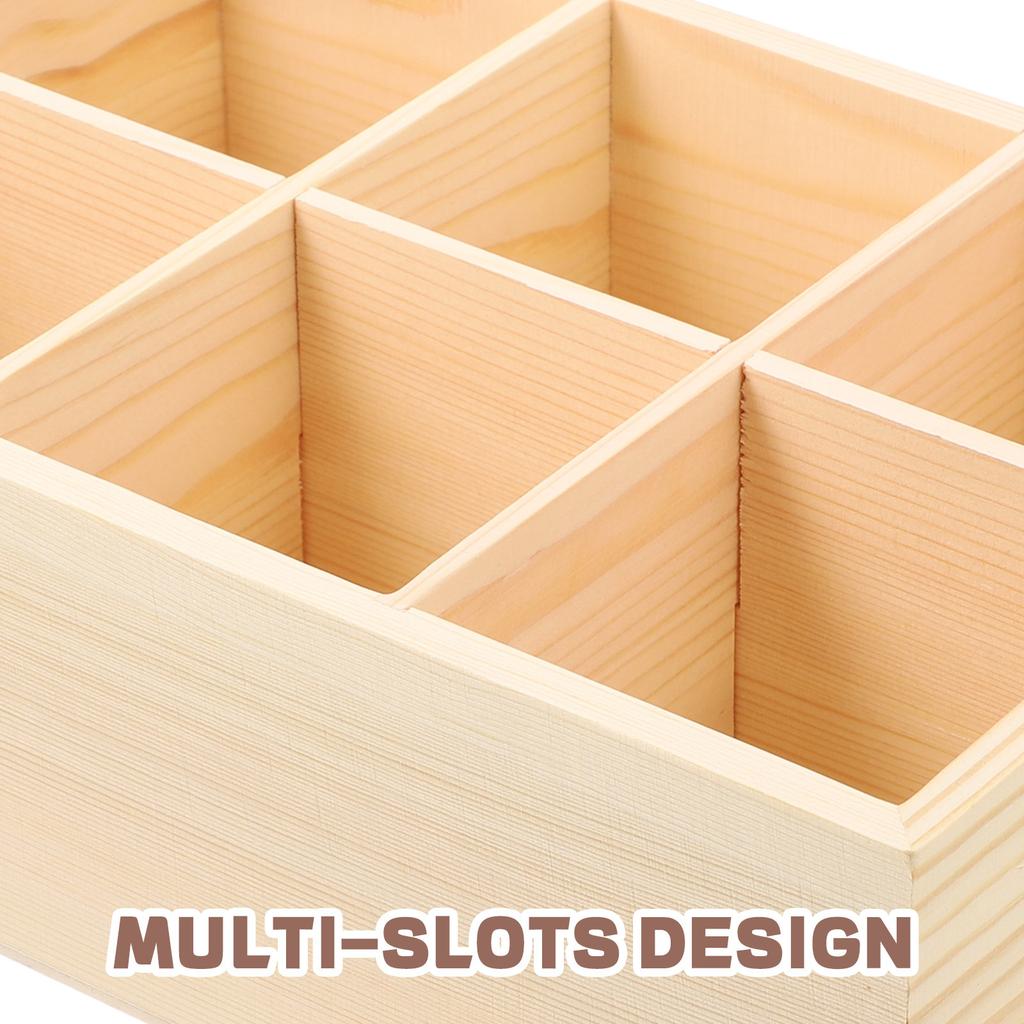 Wooden Marker Holder Multi Slots Storage Tray Marker Pen Organizer Portable Desk Accessories for Office Home Crayon Boxes