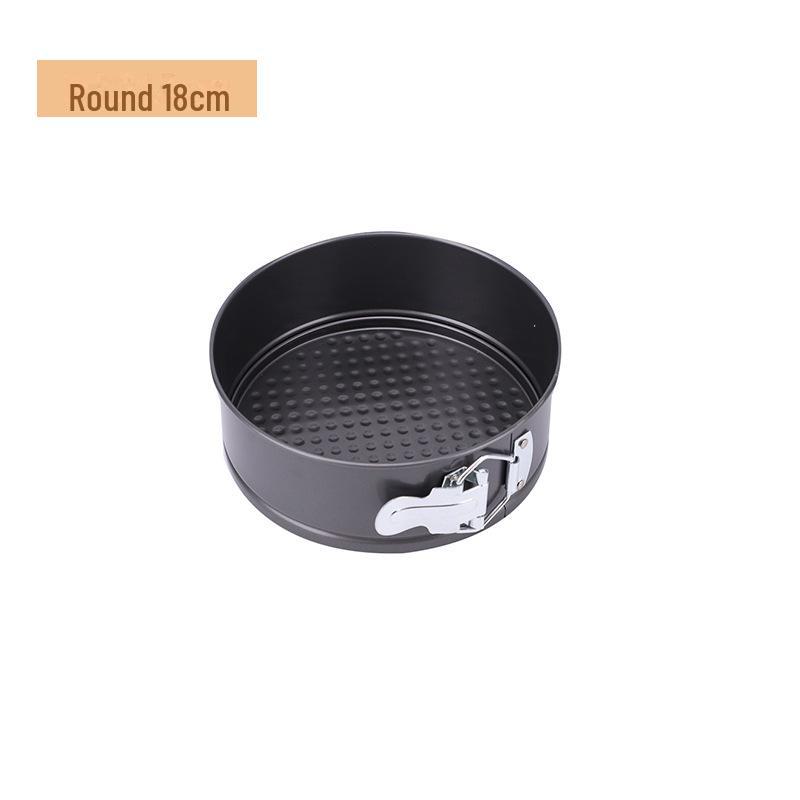 Cross-Border Cake Mold: Round/Square, Non-Stick, High Temp Resistant, Easy Clean, Removable Bottom, Secure Buckle