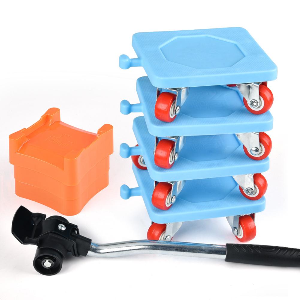 Heavy Duty Furniture Lifter Transport Tool Furniture Mover Set 4 Move Roller 1 Wheel Bar for Lifting Moving Furniture Helper