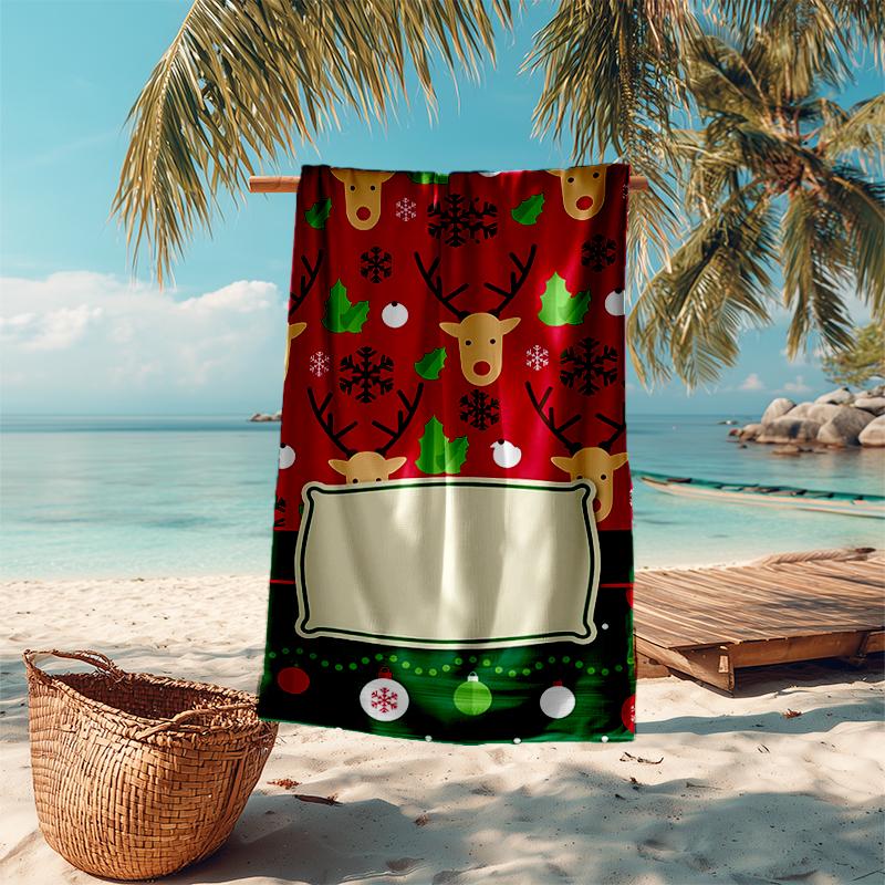 Ultra-Soft Beach Towel with Christmas Theme,Ideal for Pool - Camping, Diving - Perfect Travel Essential, Vibrant Beach Towel.