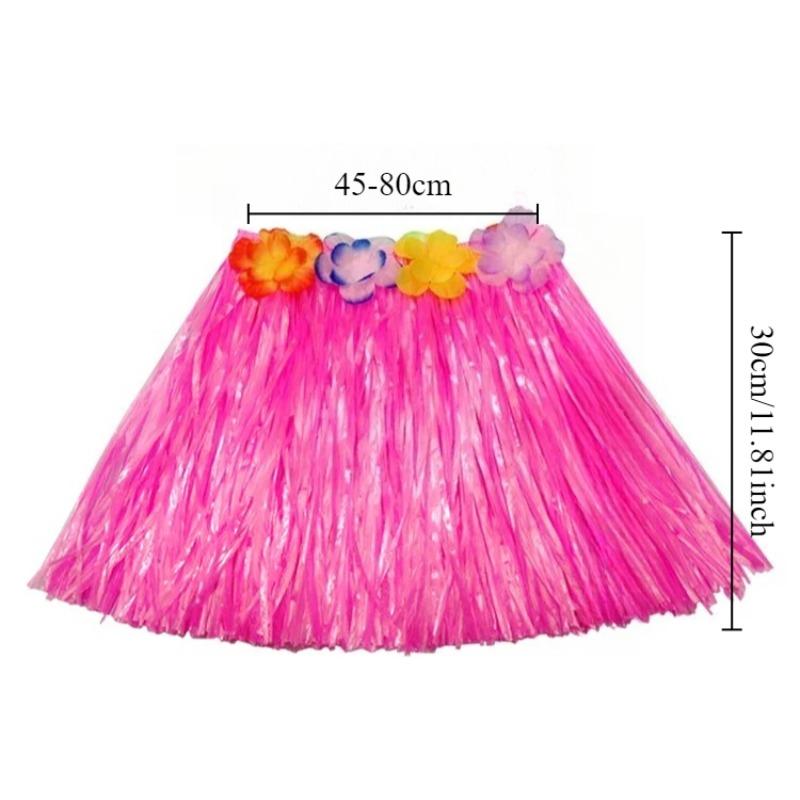 5pcs Hawaiian Dance Children's Skirt Children's Hawaiian Grass Skirt Wreath Festival stage performances costumes props