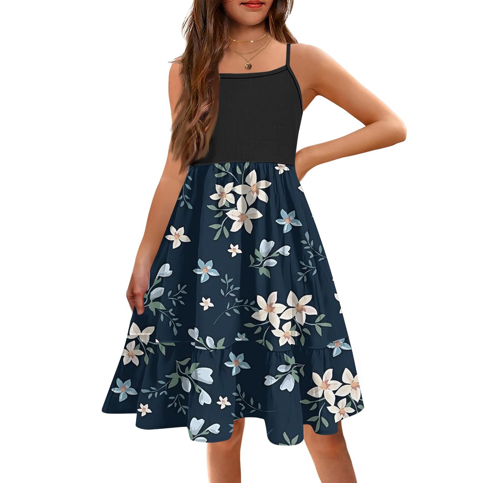 

Летние детские платья Condole Girls с милым цветочным принтом без рукавов для отдыха принцесс 150