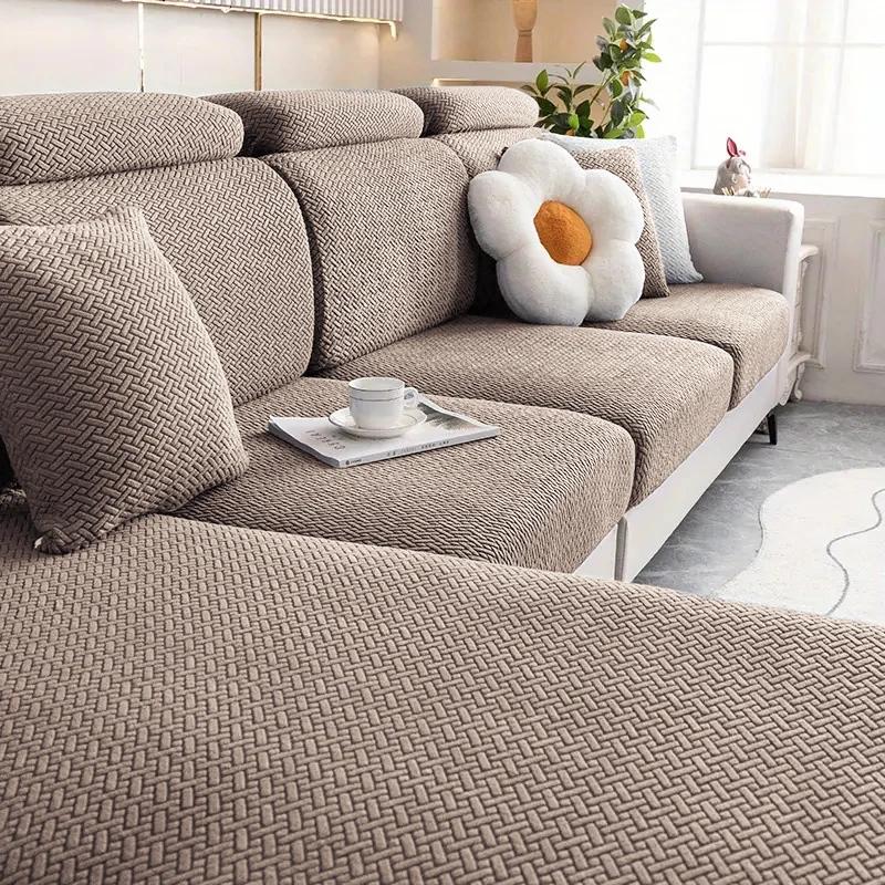 Thick Jacquard Sofa Seat Cushion Cover For Living Room Furniture Protector L-Shape Corner Sofa Cover Removable Seat Slipcovers