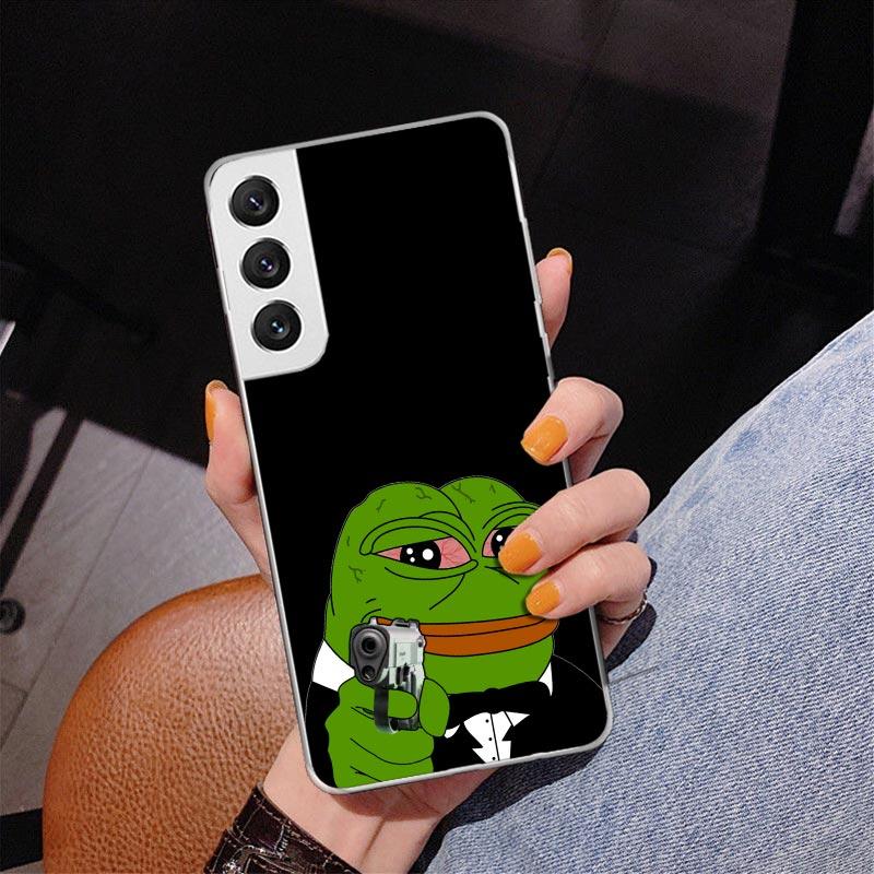 Süße Frösche Party Trauriger Pepe Handyhülle für Samsung Galaxy S26 S25 Edge S23 S24 Ultra S22 Plus S21 S20 FE Einzigartige Hülle Weiche Hülle G
