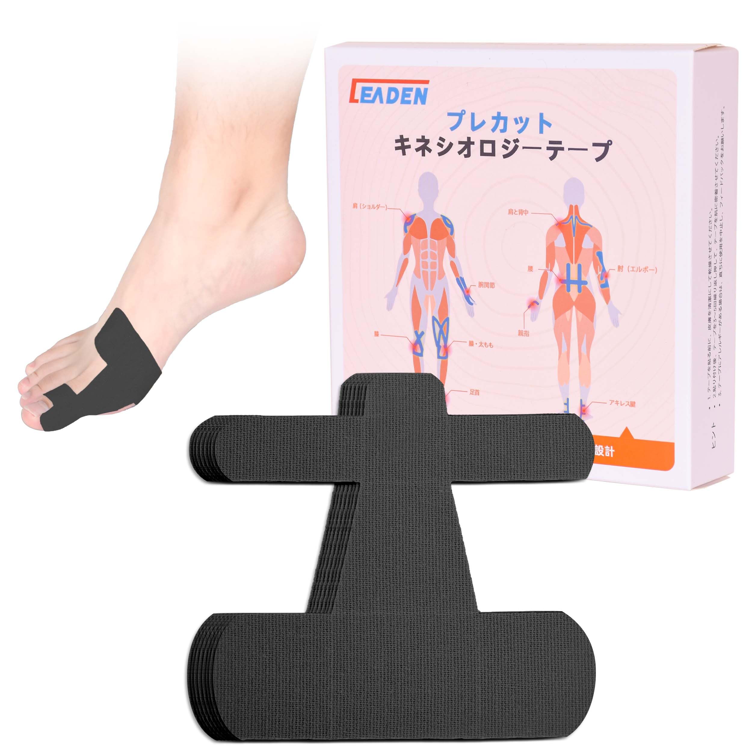 

IEADEN Тейпирование косточки большого пальца ноги Новый подарок Палец ноги Тонкое тейпирование косточки большого пальца ноги Регулируемый угол и подходит для ежедневного использования Идеально для обеих левой и правой ног [20 штук] чёрный