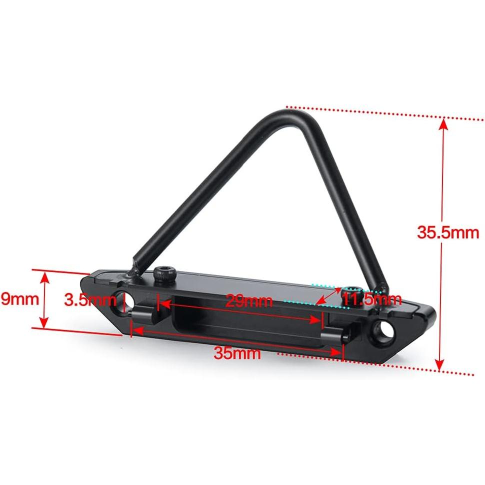 RCLIONS Aluminum Alloy Front Bumper for Axial SCX24 AXI90081 Deadbolt 1/24th RC Crawler Truck Car