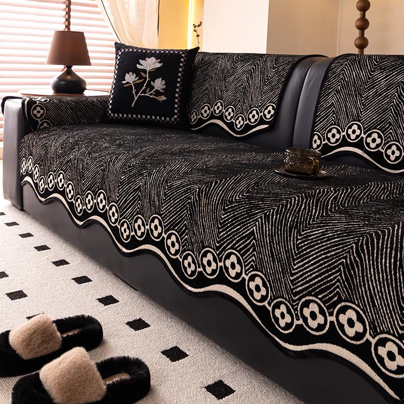 New High-End Special-Shaped Sofa Cushion Combination Sofa Universal One-Piece Straight Row Seat Cushion Cover Cloth