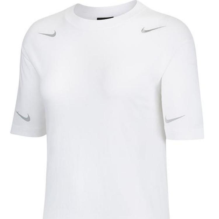 Nike Logo Round Neck Breathable Short Sleeve Drop Shoulder T-Shirt Women T-Shirts White DA3190-100